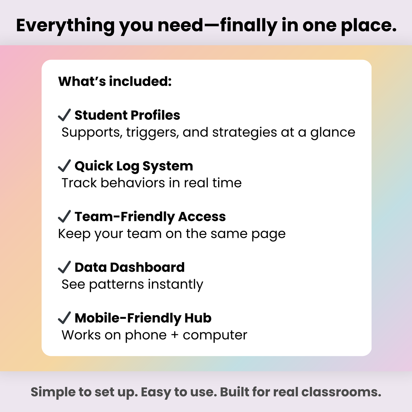 Classroom Support Hub | Simplify Student Support + Team Communication Kate in Bloom