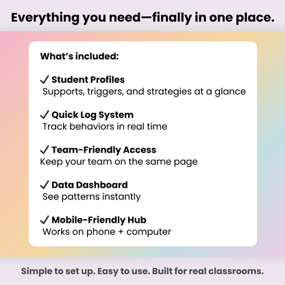 Classroom Support Hub | Simplify Student Support + Team Communication Kate in Bloom
